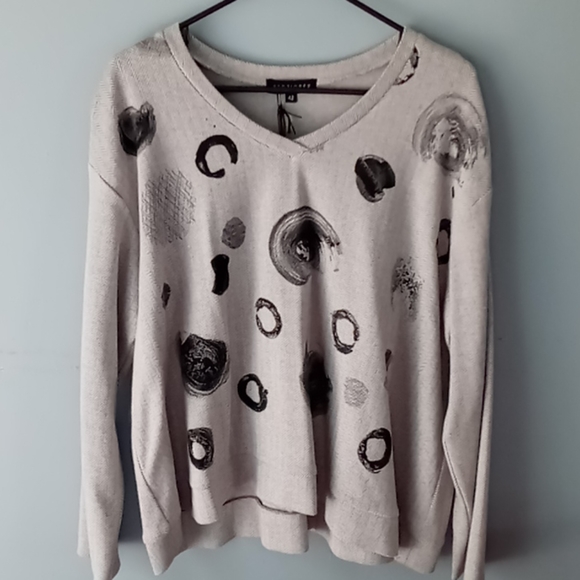 Kedziorek Painted Circle Sweater Top NWT - Picture 1 of 6